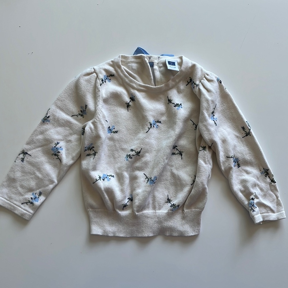 Cream and Blue Floral Sweater by Janie and Jack, 18-24mos.
